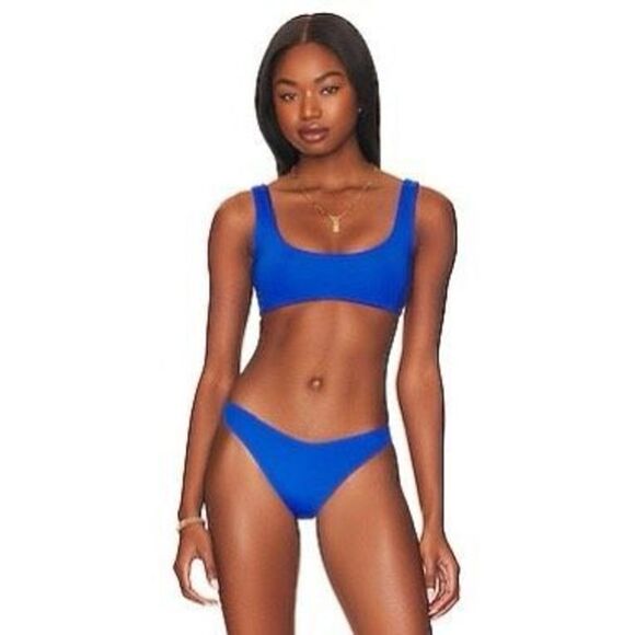 L*Space Lizzie Top and Cabana Bitsy Bottom Bikini in Royal - Picture 1 of 6